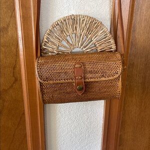 Brown Woven Crossbody Bag